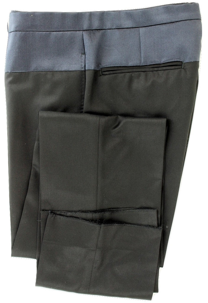 SHIPS Japan - Black Wool Pants w/Navy Silk Accent - PEURIST