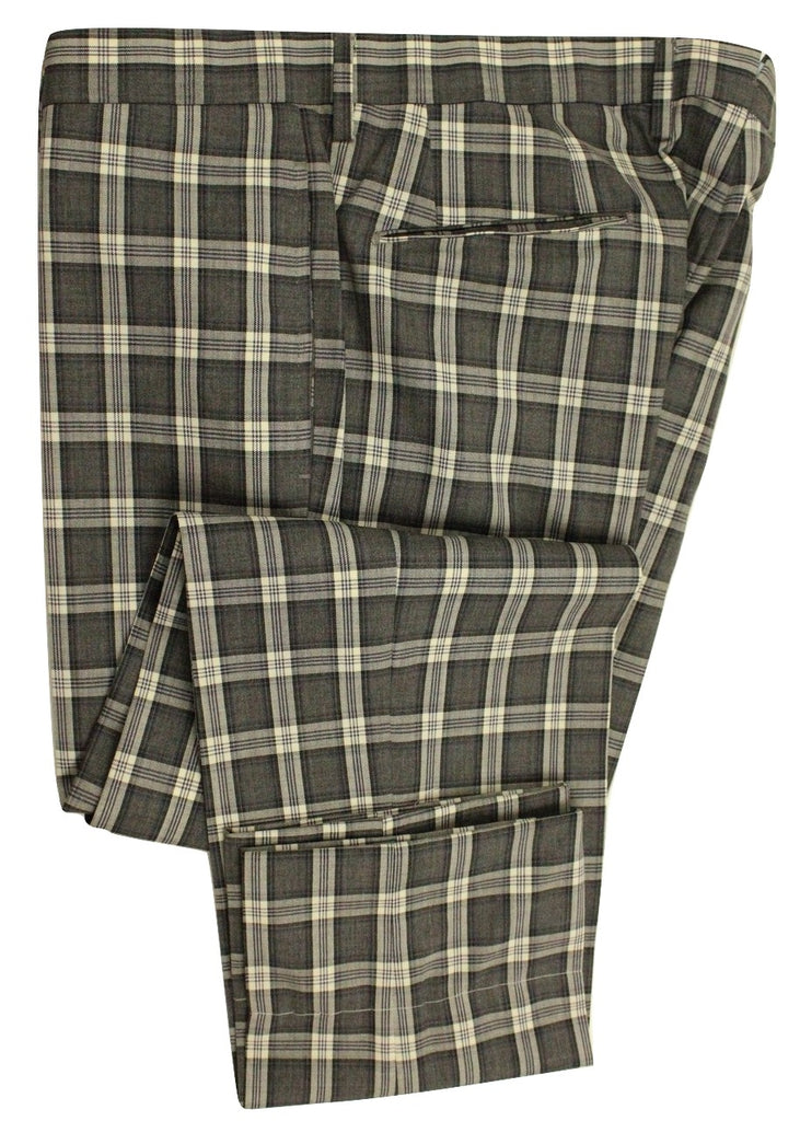 Vigano – Four Season Gray Plaid Wool Pants - PEURIST