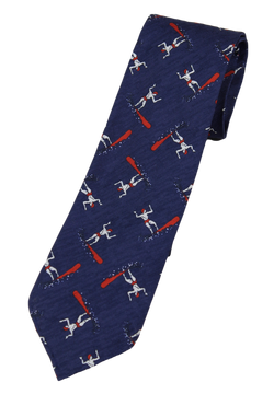 Drake's – Navy Silk/Cotton Surfer Tie