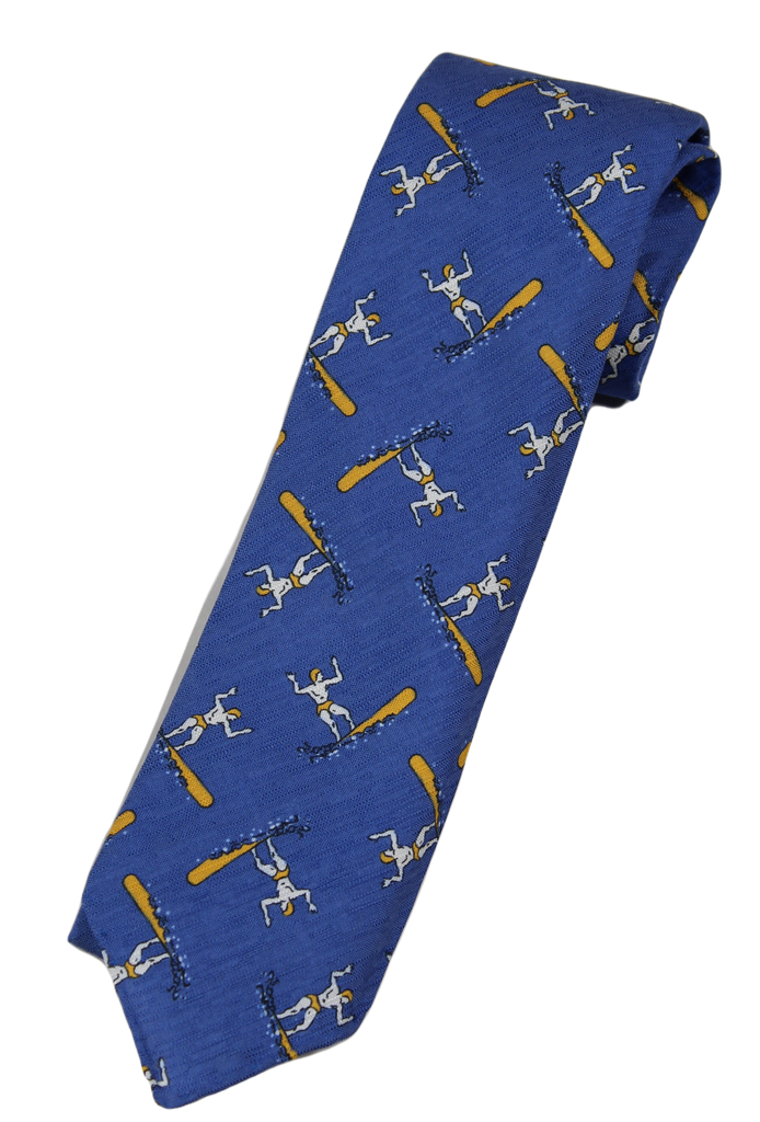 Drake's – Blue Silk/Cotton Surfer Tie