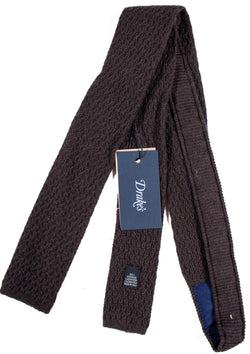 Drake's - Brown Cashmere Knit Tie