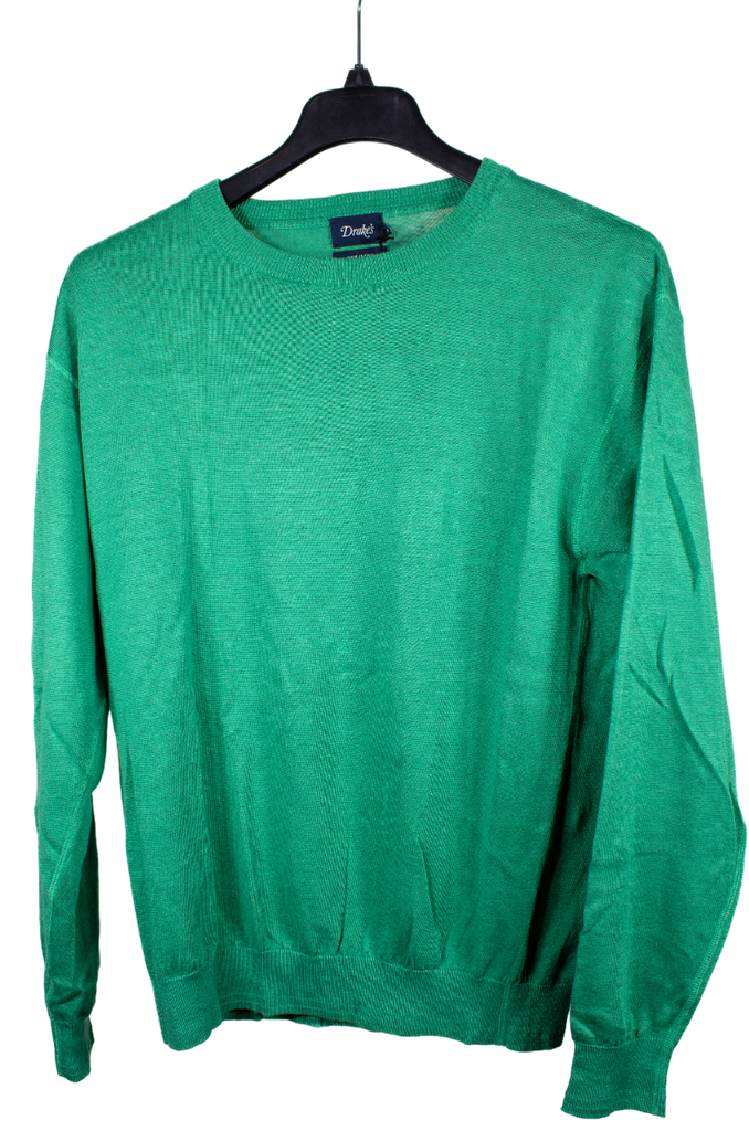Drake's - Green Linen Crewneck Pullover [IMPERFECT - FS]