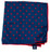 Drake's - Blue Silk Polka Square w/Red Polka Dots