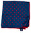 Drake's - Navy Silk Pocket Square w/Red Polka Dots