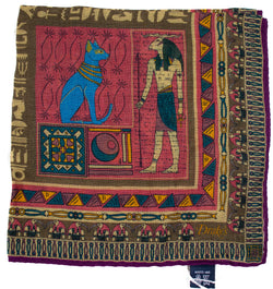 Drake's - Olive/Green/Pink Egyptian Print Pocket Square