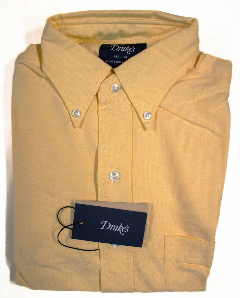 Drake's - Faded Yellow OCBD Oxford Shirt