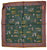 Drake's - Dark Green & Salmon Egyptian Print Pocket Square