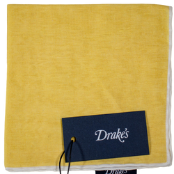 Drake's - Light Yellow Linen/Cotton Pocket Square