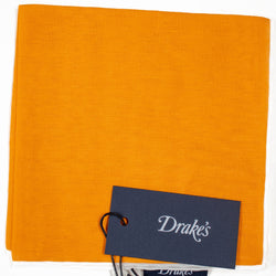 Drake's - Orange Linen/Cotton Pocket Square