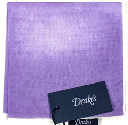 Drake's - Purple Linen/Cotton Pocket Square