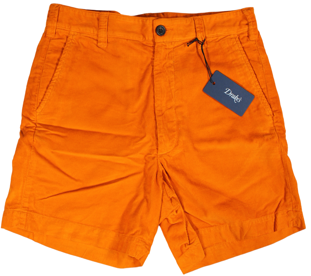 Drake's - Orange Cotton Corduroy Shorts