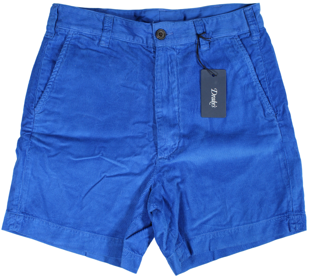 Drake's - Blue Cotton Corduroy Shorts