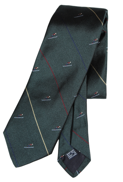 Drake's - Forest Green Silk Tie w/Ski Jump Pattern