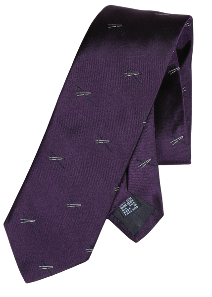 Drake's - Purple Silk Tie w/Ski Pole Pattern