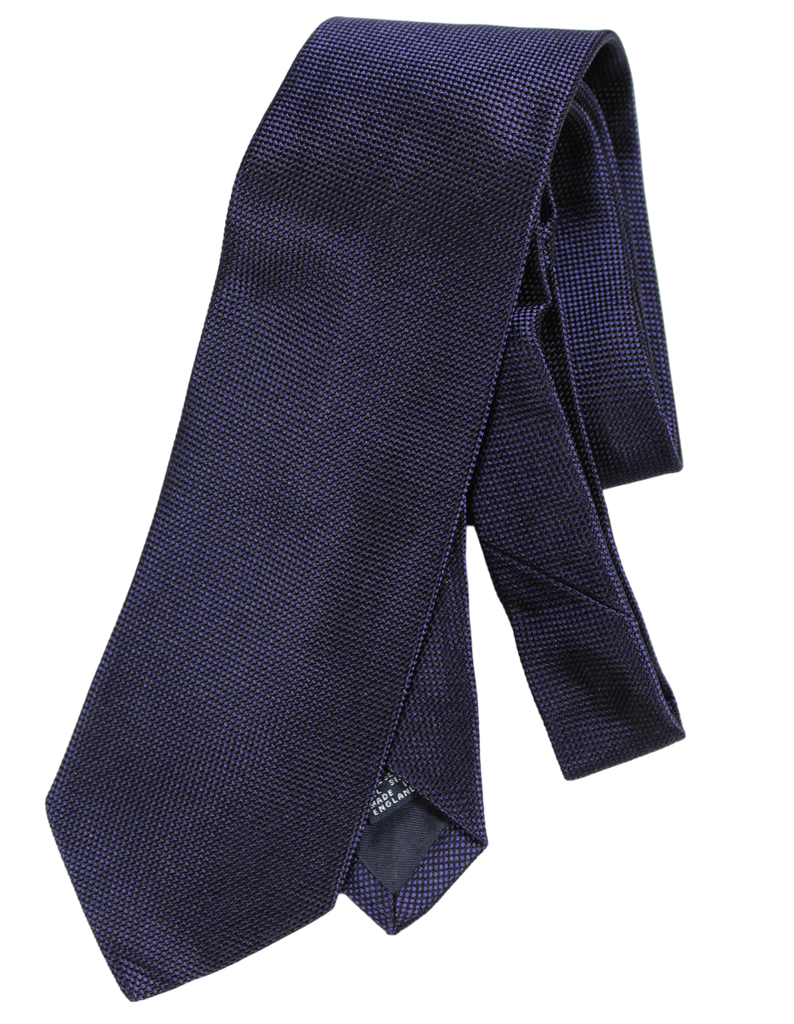 Drake's - Navy & Black Micro-Dot Silk Tie