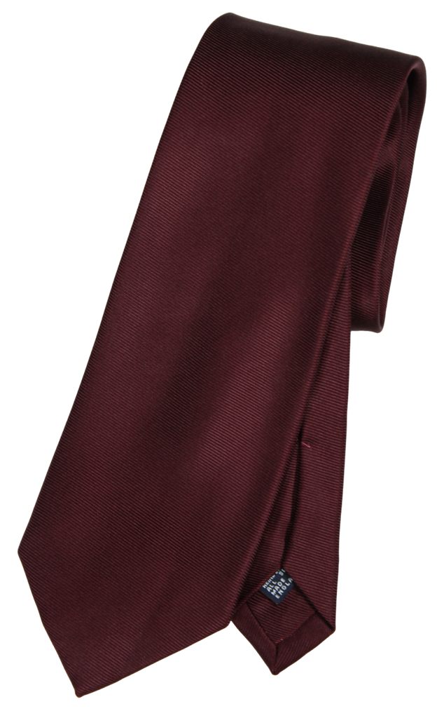 Drake's - Dark Burgundy Grosgrain Silk Tie (LONG)