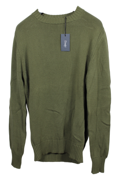 Drake's - Army Green Cotton Knit Sweater