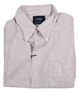 Drake's – Easyday Red Engineer's Stripe OCBD