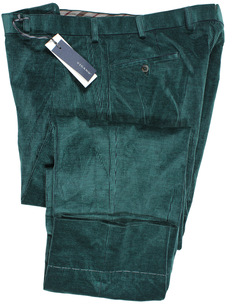 Vigano - Green Cotton Corduroy Pants