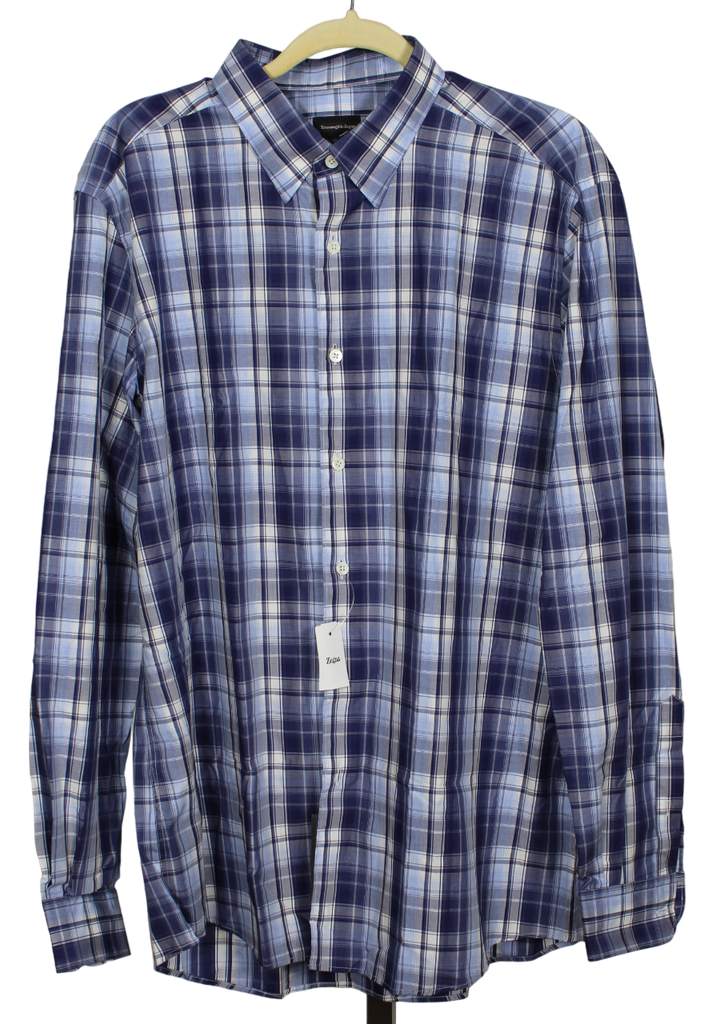 Ermenegildo Zegna - Navy & White Plaid Shirt