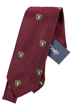 Drake's - Burgundy Grosgrain Tie w/Park Ranger Emblem