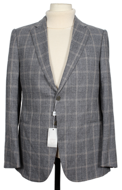 Armani Collezioni - Gray Plaid Wool Flannel Blazer
