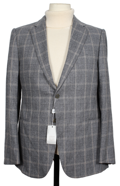 Armani Collezioni - Gray Plaid Wool Flannel Blazer