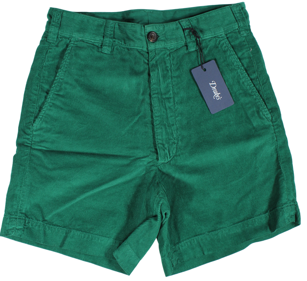 Drake's - Green Cotton Corduroy Shorts