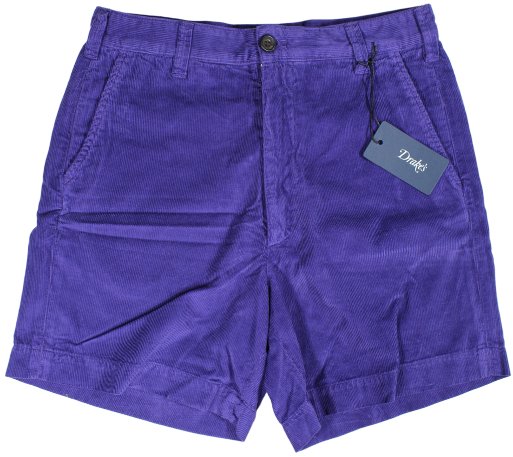 Drake's - Purple Cotton Corduroy Shorts