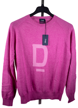 Drake's – Pink “D” Cashmere/Cotton Pullover