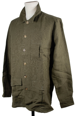 Drake's - Dark Olive Linen Shirt Jacket