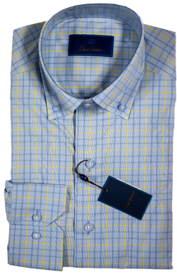 David Donahue - Blue Plaid Shirt w/Button-down Collar