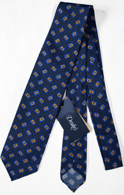 Drake's - Blue Silk Tie w/Confetti Print