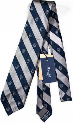 Drake's - Navy & Gray Regimental Stripe Tie