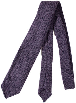 Drake's - Light Purple Wool Tweed Herringbone Tie