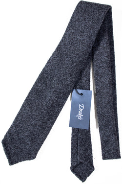 Drake's - Black & Dark Gray Donegal-Style Tweed Tie