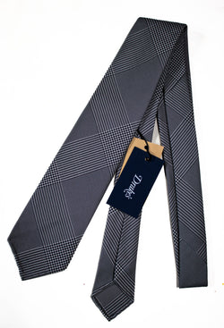 Drake's - Black & White Exploded Prince of Wales Tie