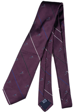 Drake's - Purple Silk Tie w/Ski Jumper Pattern