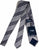 Drake's - Silver Grosgrain Silk Tie w/Repp Stripe