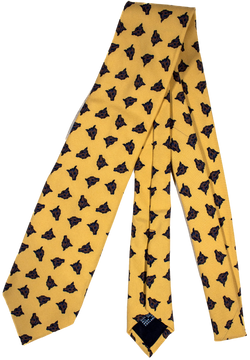 Drake's - Yellow Silk Tie w/Fox Print