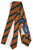 Drake's - Orange Grosgrain Silk Tie w/Green Stripe