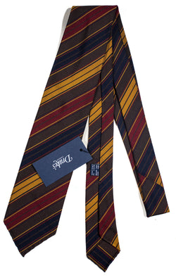 Drake's - Brown, Red & Yellow Repp Stripe Tie