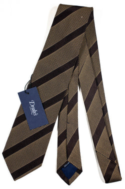 Drake's - Light & Dark Brown Stripe Tie