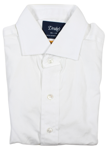 Drake's – White Cotton Easyday Dress Shirt (NWOT)