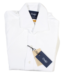 Drake's – White Poplin Easyday Dress Shirt