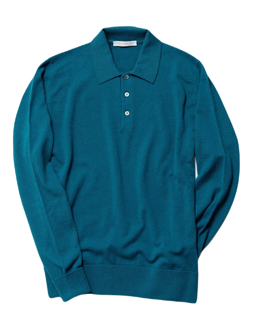 Uncommon Man – Teal Wool/Cashmere Knit Polo
