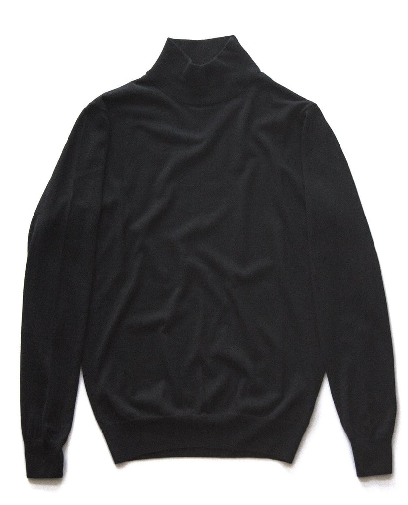 Uncommon Man – Black Cashmere Mock Neck Sweater