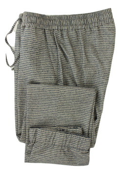 Equipage - Blue & Gray Striped Wool Flannel Pants w/Stretch - PEURIST