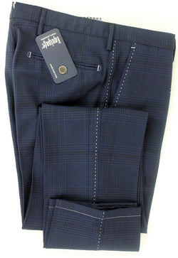 Equipage - Navy Plaid Wool Pants - PEURIST