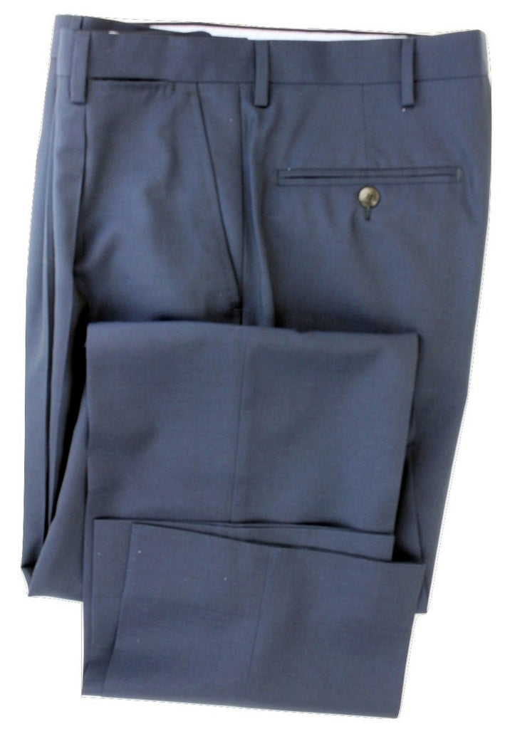 Equipage - Navy Four Season Wool Pants, Super 150s, Pleated - PEURIST